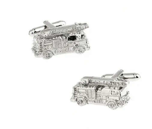 10 пар/лот Медь покрытие огонь запонки с грузовиком серебро/красный подъем