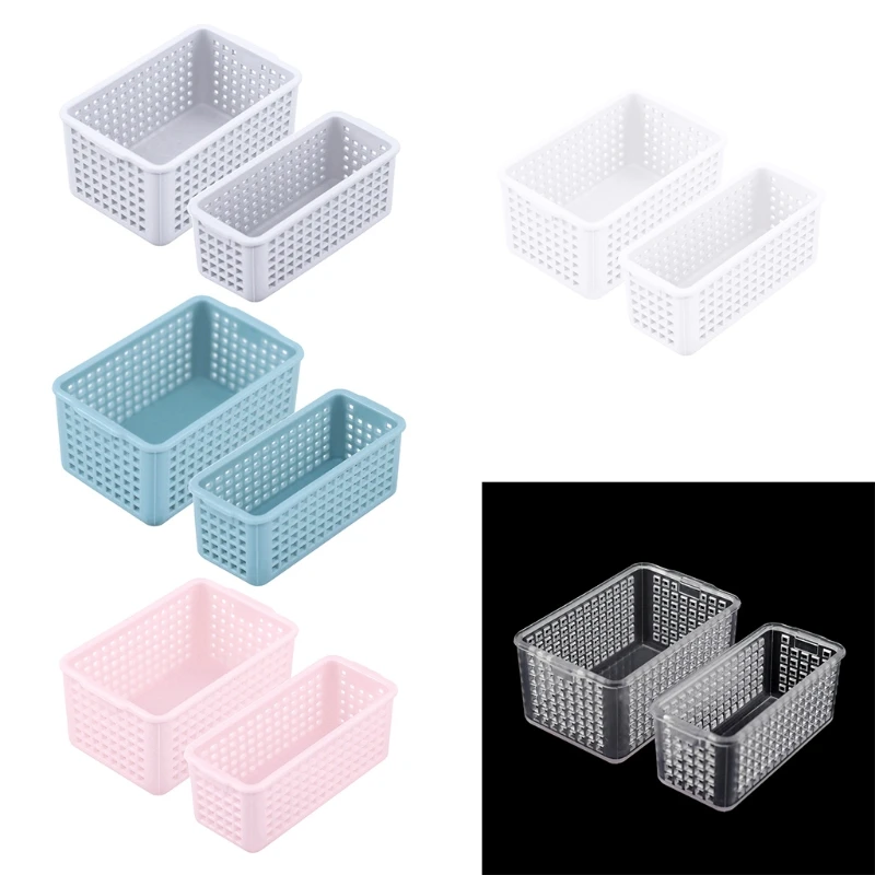 

2 Pcs 1:12 Dollhouse Accessories Mini Plastic Storage Baskets Miniature Simulation Furniture Model Kids Pretend Play Toys