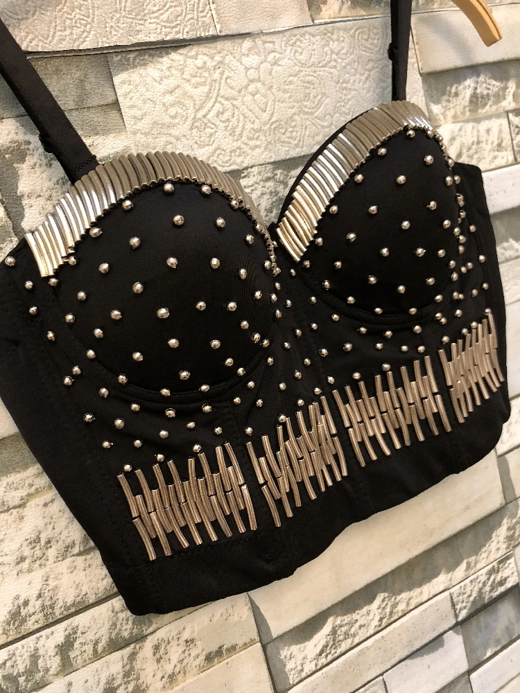 

2020 silver tube beading Spandex Push Up Bralet Women's Bustier Bra Cropped Top Vest Plus Size