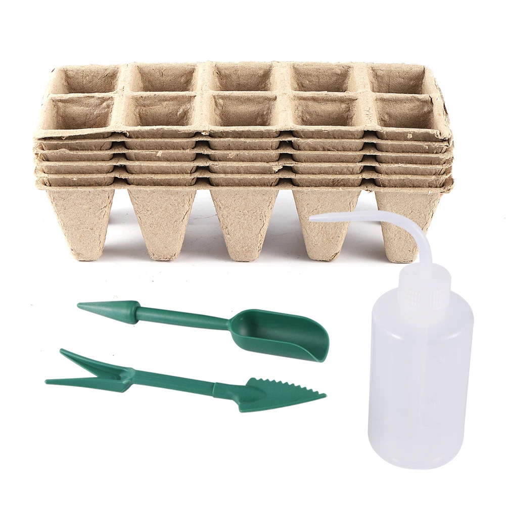 

Лоток для выращивания сада-питомник с бутылкой для полива, садовый инструмент для балкона, теплицы, чашка для выращивания рассады