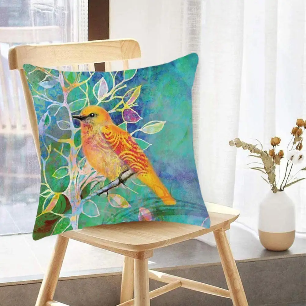 

Lovely Birds Pillowcase Hummingbird Goldfinch Cushion Sofa Decorative Cushions Pillow Flower Pillowcase Cover Pillowcover F B6V4