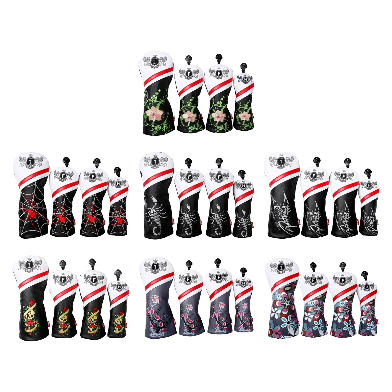 

4 шт., деревянные Чехлы для гольфа, из ПУ кожи