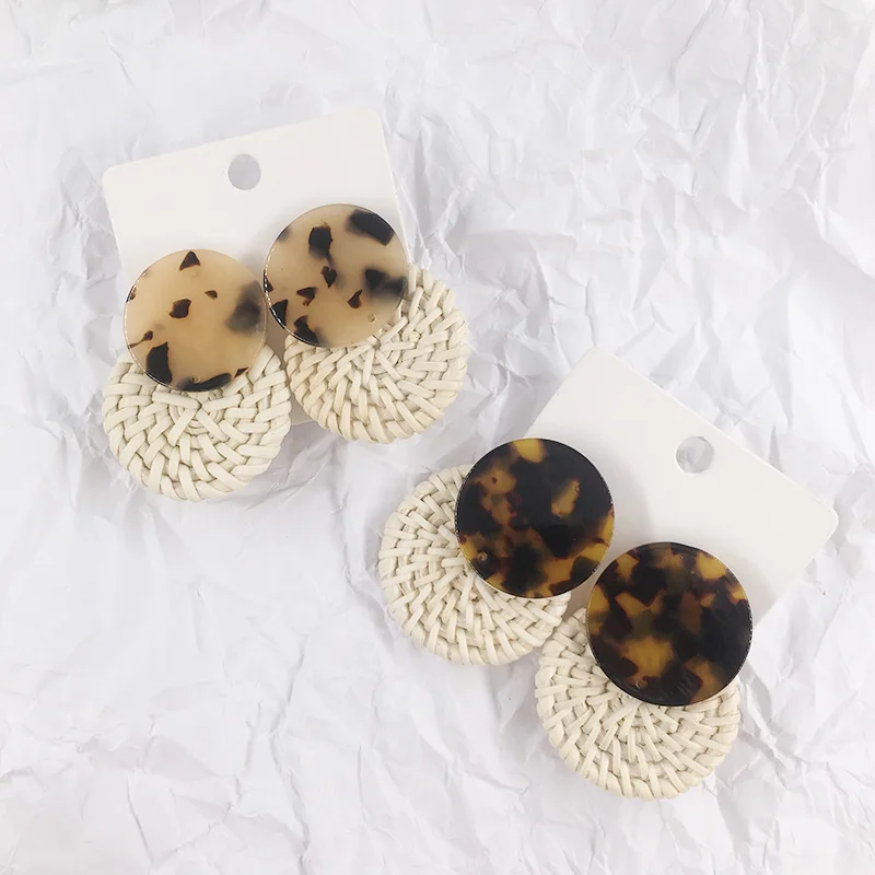 Новая мода Леопардовый принт ацетат ручной работы геометрический деревянный