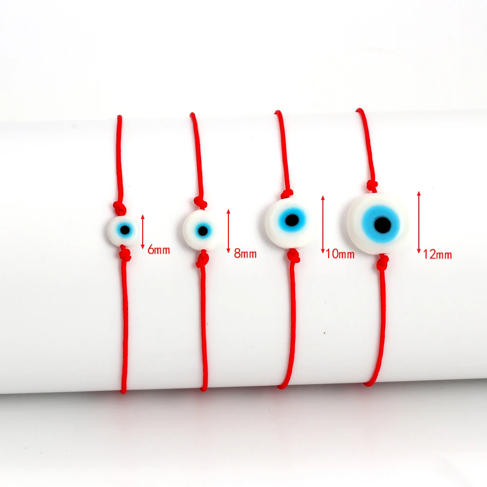 Lucky Eye Braided Blue Evil Eye Bracelet Red Blue Black Rope Chain Charm Bracelet Adjustable DIY Jewelry for Women Female EY6386