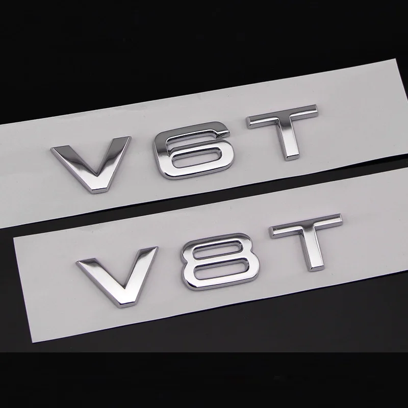 Металлическая 3d эмблема V6T V8T стильная наклейка на крыло для Audi A4 B6 B8 B7 B5 A6 C5 C6 C7 A3 A5