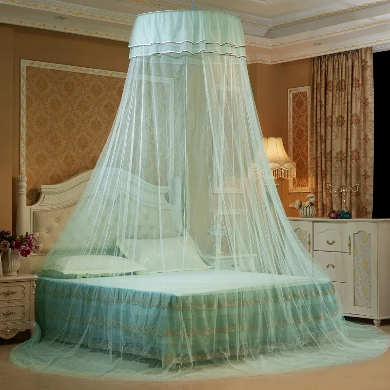 

Circular Single-door Mosquito Net Polyester Mesh Double Bed Curtains Sleeping Curtain Full King/Queen Sized Bed Canopy Net Home