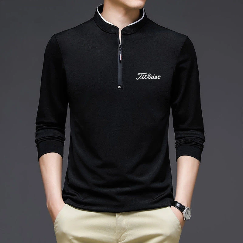 

Autumn Golf Clothing Men's Long Sleeved Top Outdoor Sports Leisure Loose Bottomed Polo Shirt Half Zip Breathable Men's T-shirt