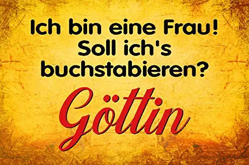 

I Am A Woman Goddess Theme Metal Tin Sign 8x12 Inch Home Kitchen Travel Decor Retro Tin Sign