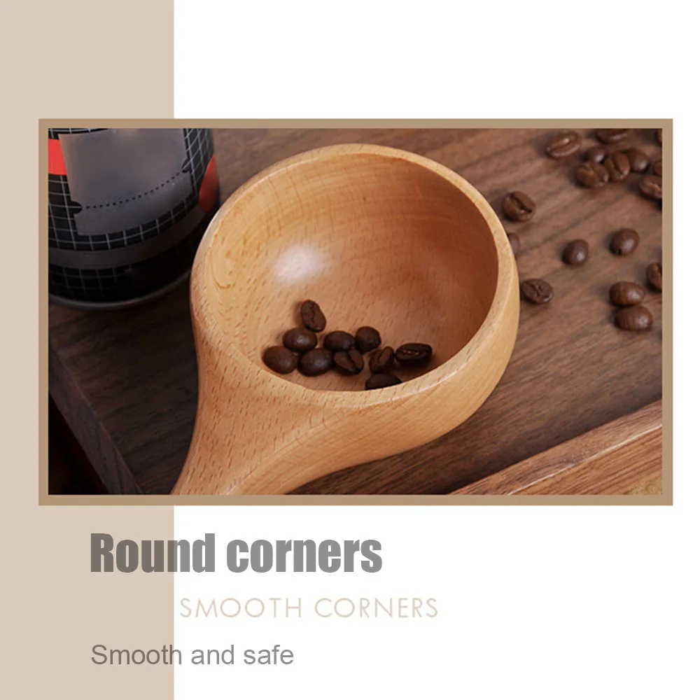 

1PC Wood Scoop Japanese Style Solid Wood Water Rice Flour Scoop Multipurpose Wooden Ladle for Cooking Bath Tablespoon