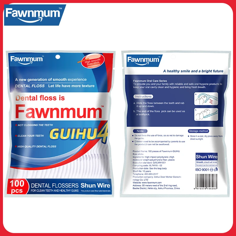 Fawnmum 100 шт./уп. Guihu4 зубные нити зубочистки чистые зубы Каплевидная форма Уход за