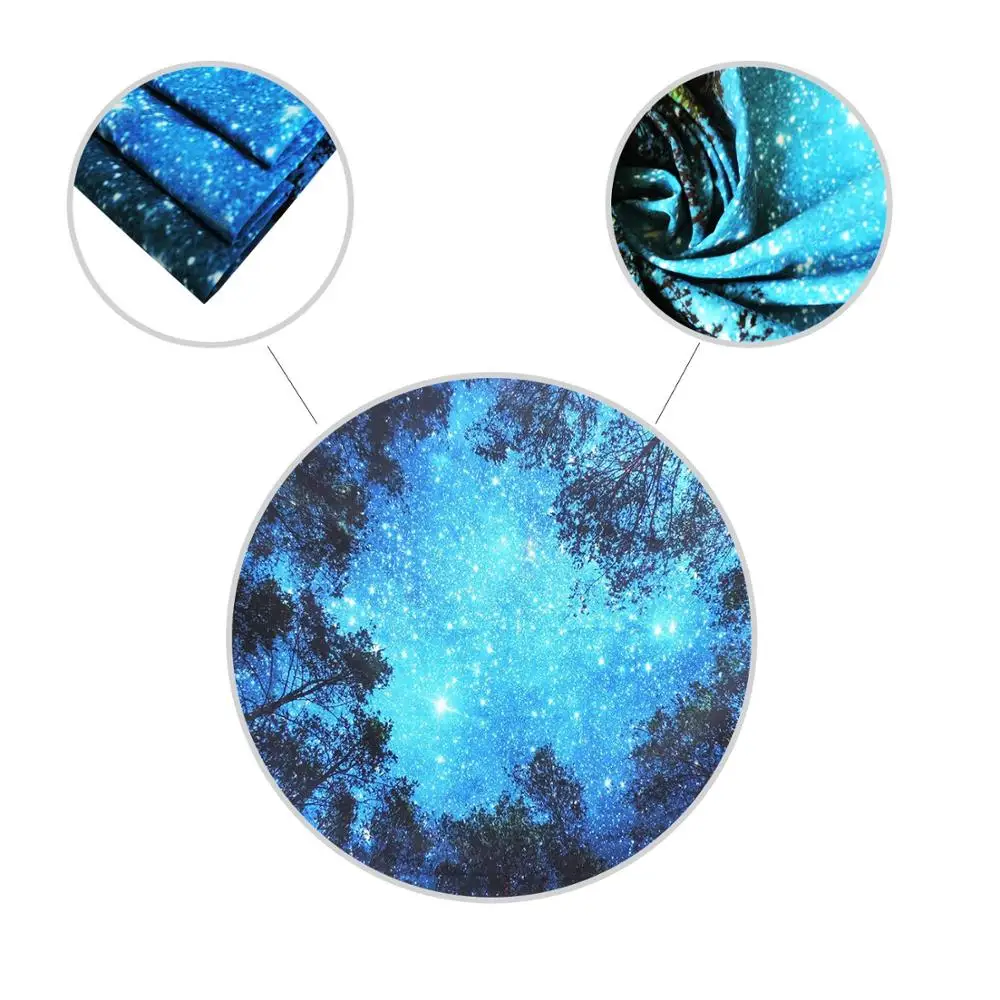 Psychedelic лес деревья и звезды Звездное небо ткань настенный декоративный гобелен