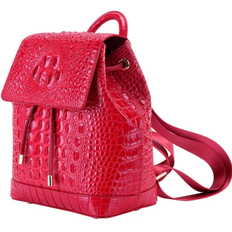 

Crocodile Both Shoulders Package Woman High Archives Ma'am Leisure women Genuine Leather school bags for teenage girls backpacks