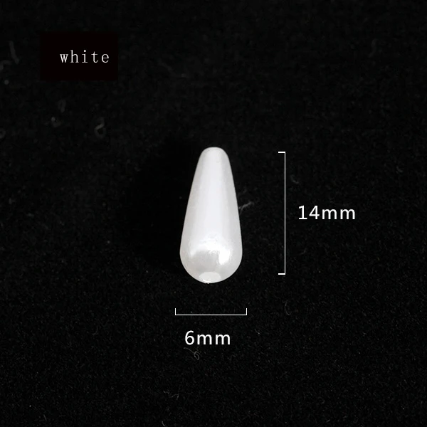6x14mm white 100p 6x10 мм 6x14 мм 8x15 мм 8x20 мм 8x30 мм слеза/груша слоновая кость/белый пришить имитация жемчужные для изготовления украшений бисерные бусины-спейсеры для самостоятельного изготовления - Цвет: 6x14mm white