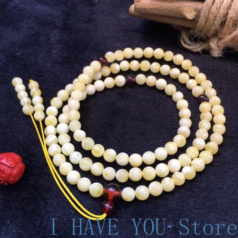 Натуральный русский белый цветок мед воск 108 Будда бусины в старинном стиле ручка