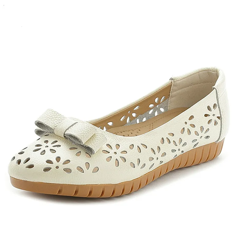 Gykaeo/2019 г. летние туфли на мягкой подошве для мам лодочки из натуральной кожи