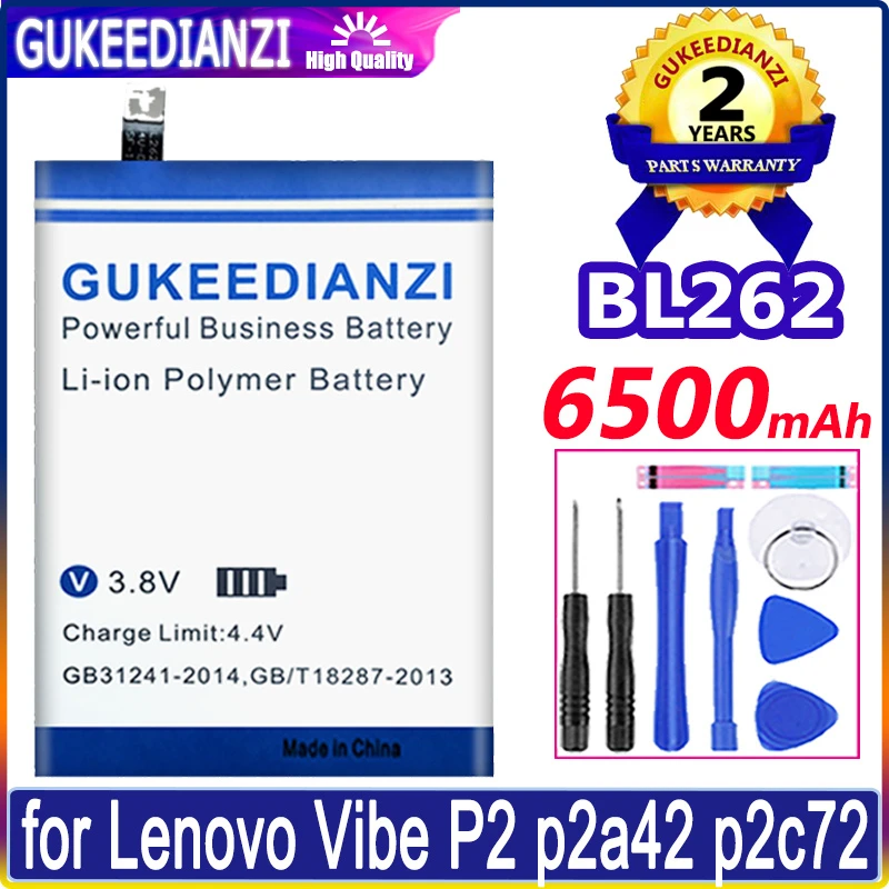 

GUKEEDIANZI Battery 6500mAh BL262 for Lenovo Vibe P2 P2C72 P2A42 Batteries