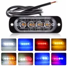 Новый 4 светодиодный стробоскоп, сигнальный прожектор, мигающий прожектор для решетки радиатора, 4 светодиодных полосы, для грузовика, автомобиля, световой индикатор, фонарь янтарного света, светосветильник ы