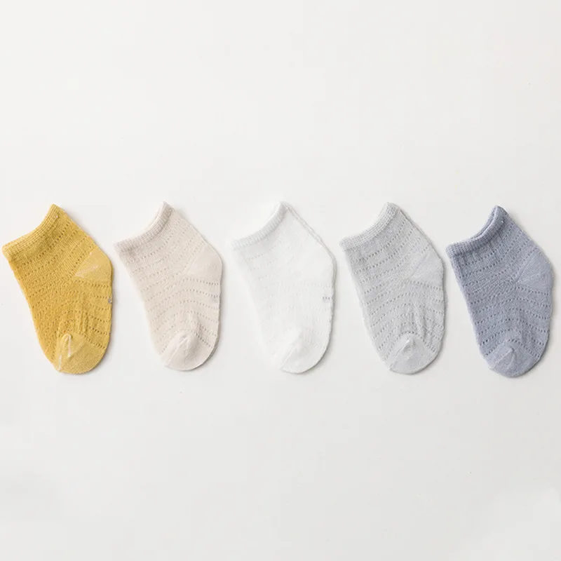 

5pcs Children's Mesh Socks Solid Striped Summer Spring Boy Newborn Baby Socks Cotton Infant Socks for Girls Newborn Sock