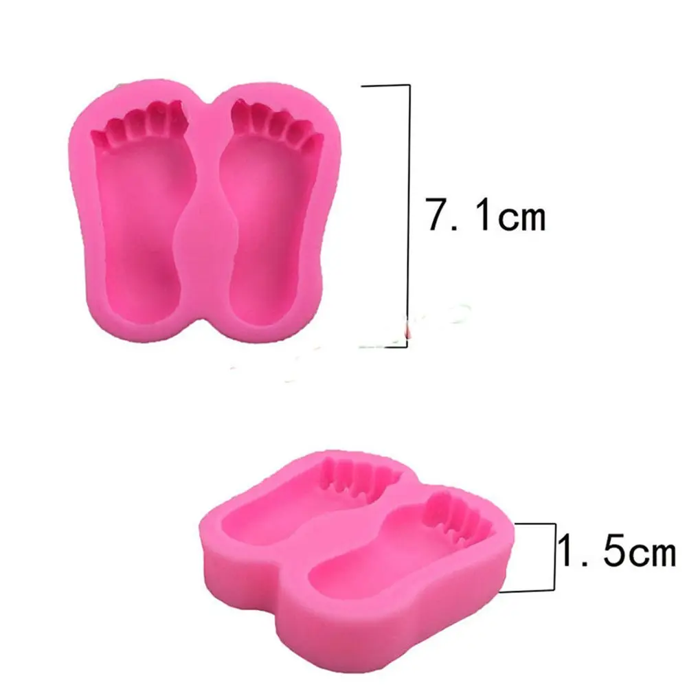 

New 3D Baby Shower Feet Silicone Fondant Mould Cake Decor Sugar Gum Paste Icing Mold Chocolate Candy Cake Baking Decor Tips Tool