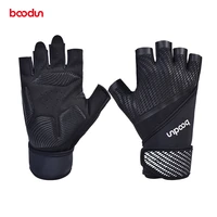 boodun men gym gloves shockproof bodybuilding weight lifting gloves crossfit fitness sport training gloves with wrist straps