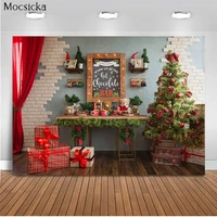 mocsicka christmas background christmas tree fireplace decoration style child portrait photo background photography studio