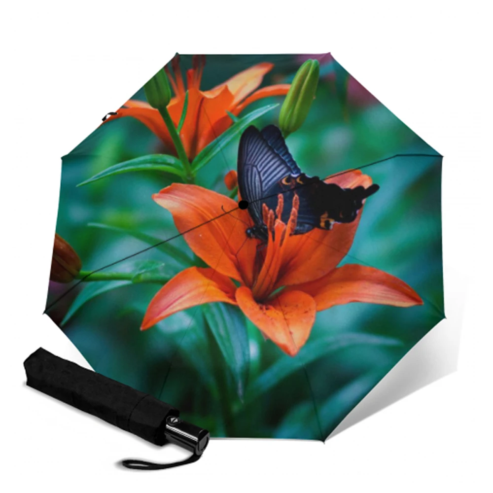 Зонт Автоматический складной компактный с защитой от солнца уникальный зонтик