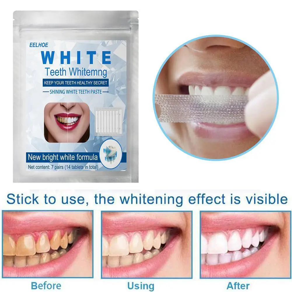 Whitening Strips Tooth Stain Care Kit Dental Bleaching Oral Hygiene Removal...