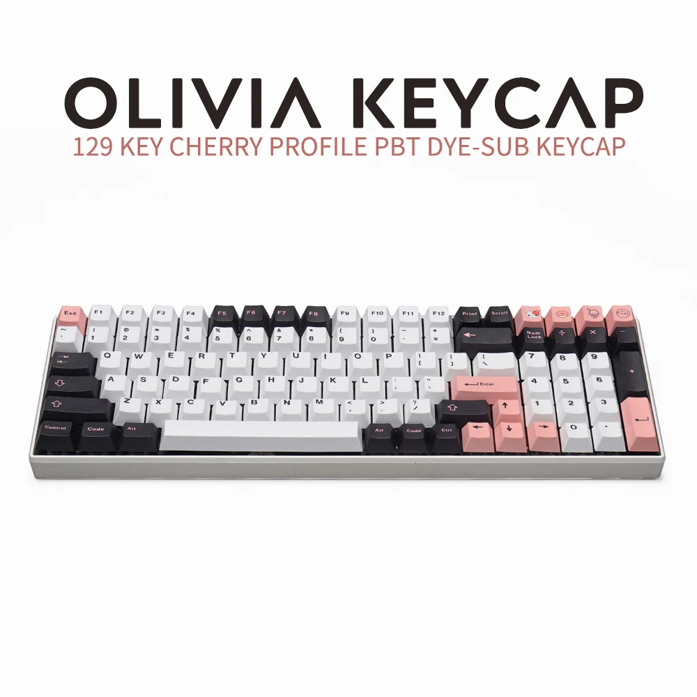 

GMK Olivia Keycaps PBT Cherry Profile 129 Keys DYE-SUB Keycap For MX Switch Mechanical Gaming Keyboard