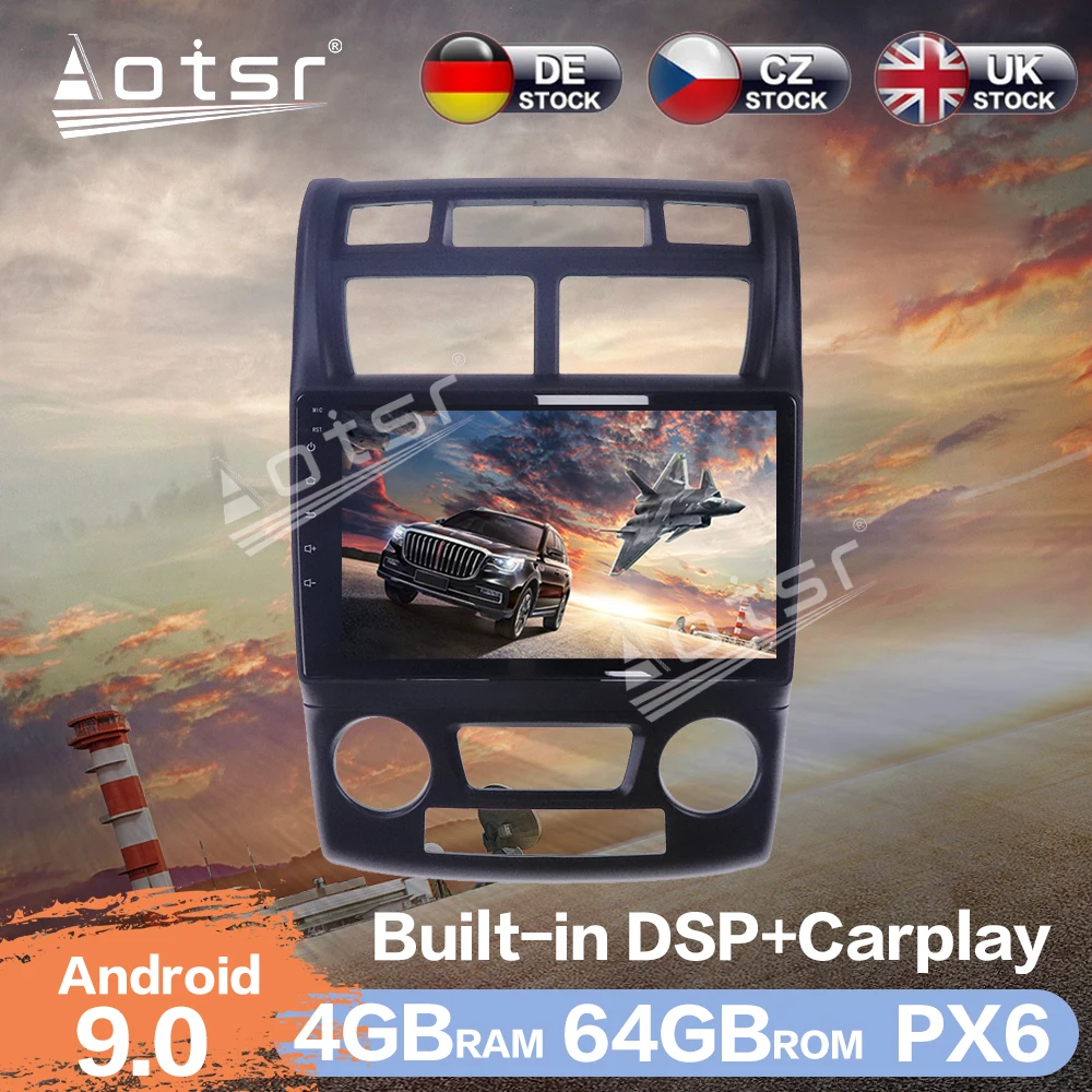 

Aotsr Android 9.0 4+64G Car Radio Player GPS Navigation DSP For Kia Sportage 2007+ Car Auto Stereo Video HD Multimedia Player