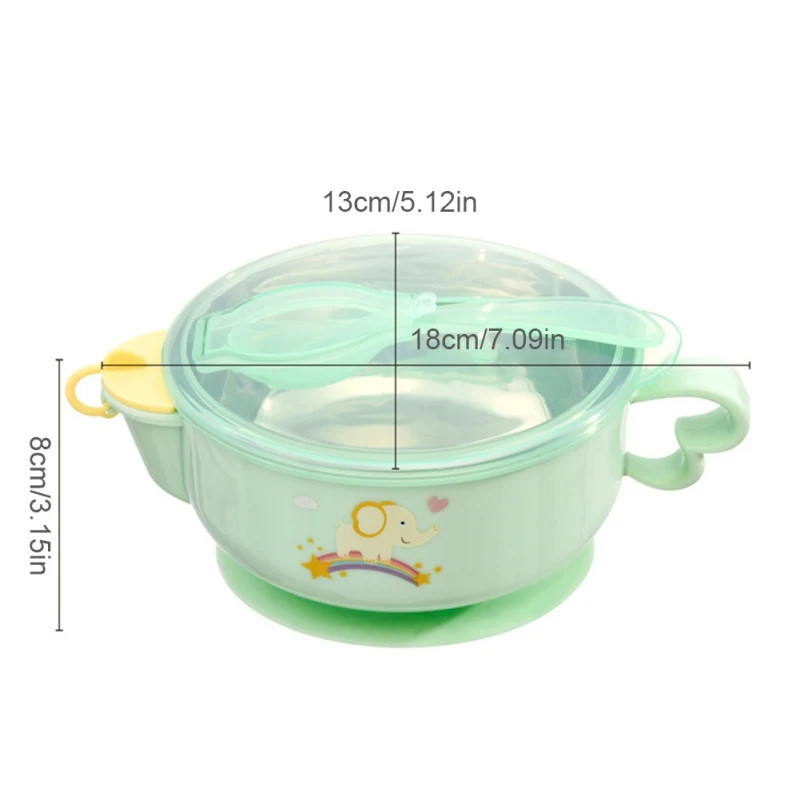 

1set Baby Feeding Bowl Tableware Stainless Steel Dishes Waterproof Spoon Non-Slip Crockery BPA Free for Baby Bowl Baby Plate