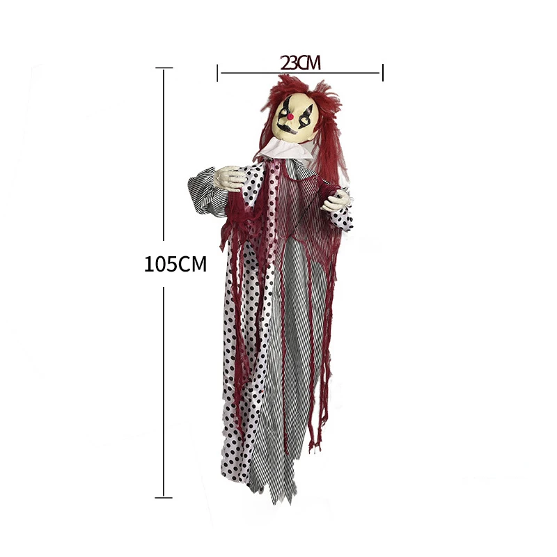 

Halloween Decoration Electric Voice Control Sensor Switch Clown Hanging Ghost Light Emitting Sound Hanging Ghost Party Decora