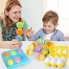 6 шт.кор. цветные яркие яйца, детские игрушки, пазлы для раннего развития, Обучающие сочетающиеся игрушки, цветная форма для детей, подарок для детей