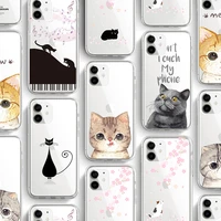 ciciber phone case for iphone 11 case for iphone 11 pro xr 7 x xs max 8 6 6s plus 5 5s se 2020 silicone cartoon cat cover capa