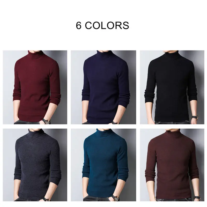 COODRONY свитер для мужчин Уличная мода трикотаж кашемир водолазка Pull Homme осень зима толстый теплый шерстяной пуловер для мужчин 91099