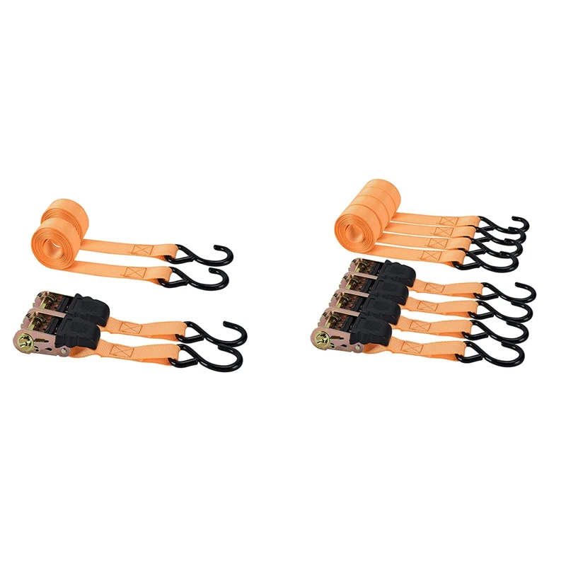 

Ratchet Strap Set, Coated Chrome-Molybdenum S Hook, for Mobile Equipment, Lawn Equipment, Motorcycles