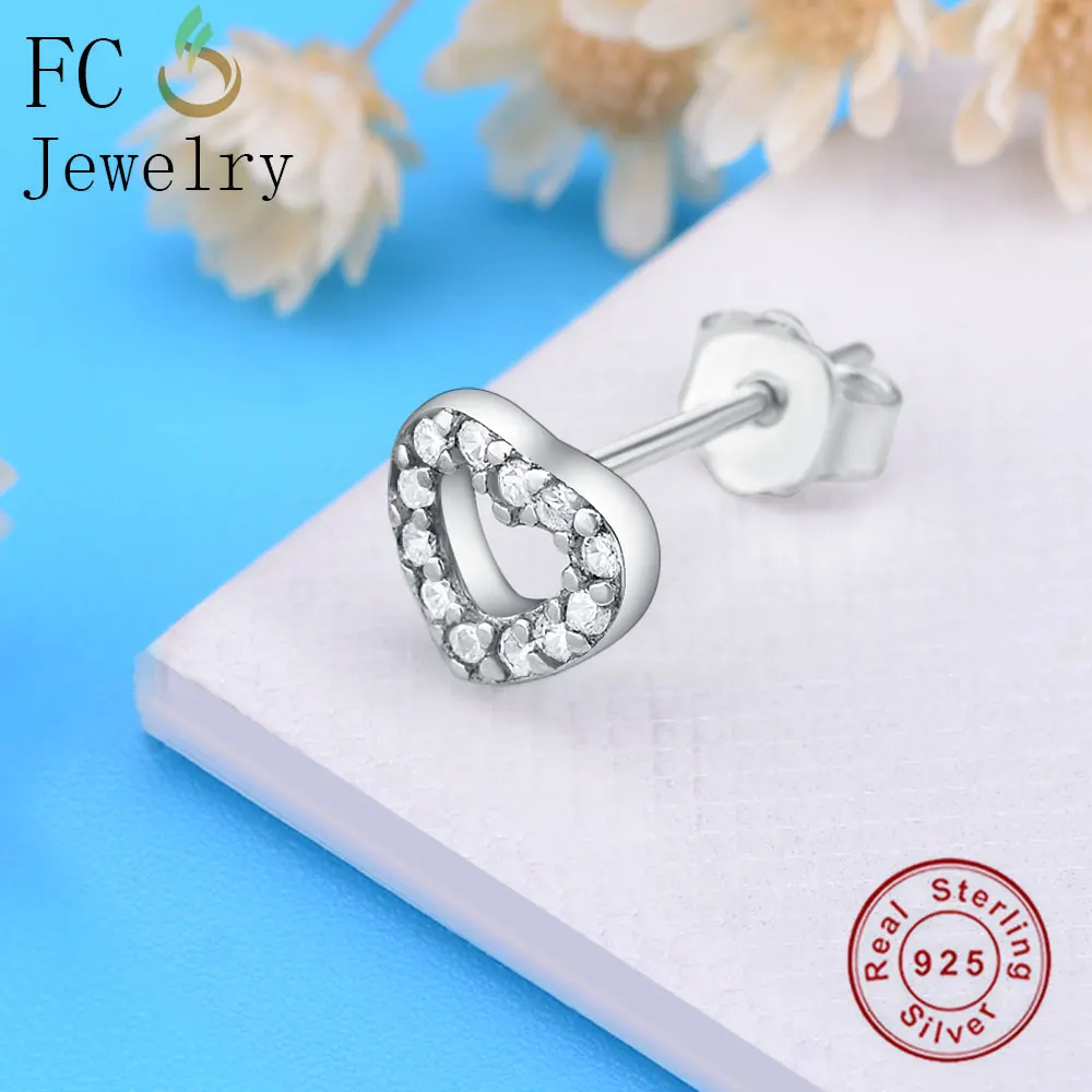 Женские серьги гвоздики из серебра 925 пробы с фианитом|Серьги-гвоздики| |