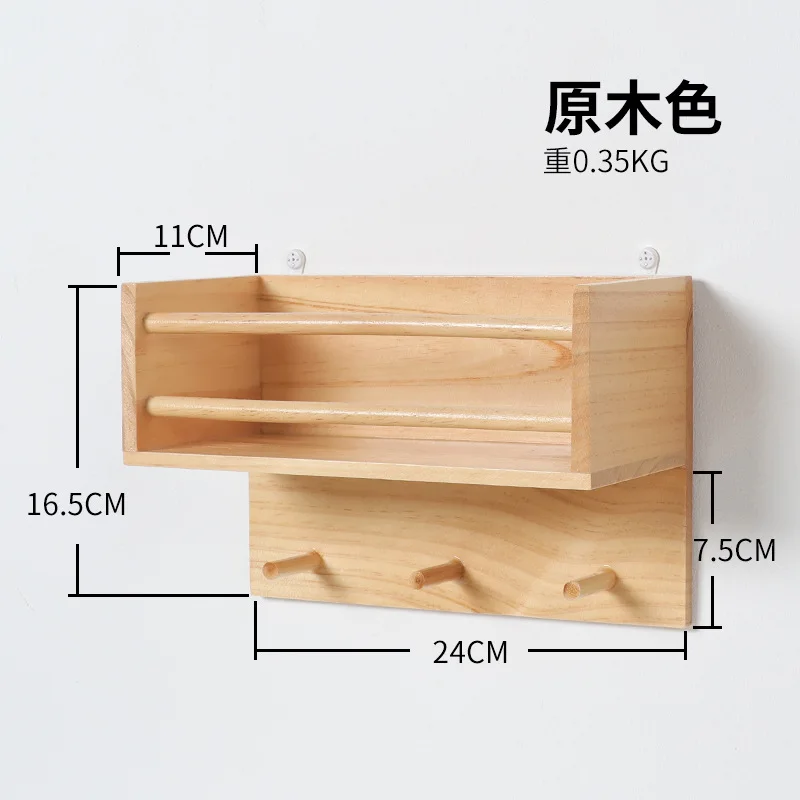 

Multifunctional Retro Old Solid Wood Wall Hook Rack Creative Home Wall Decoration Storage Rack Wall Shelf Bathroom Organizer