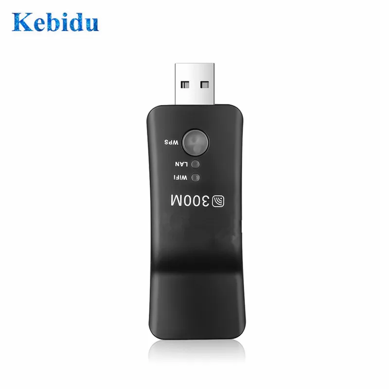 Универсальный беспроводной адаптер KEBIDU для Smart TV 300 Мбит/с USB Wi Fi ТВ палочки WPS