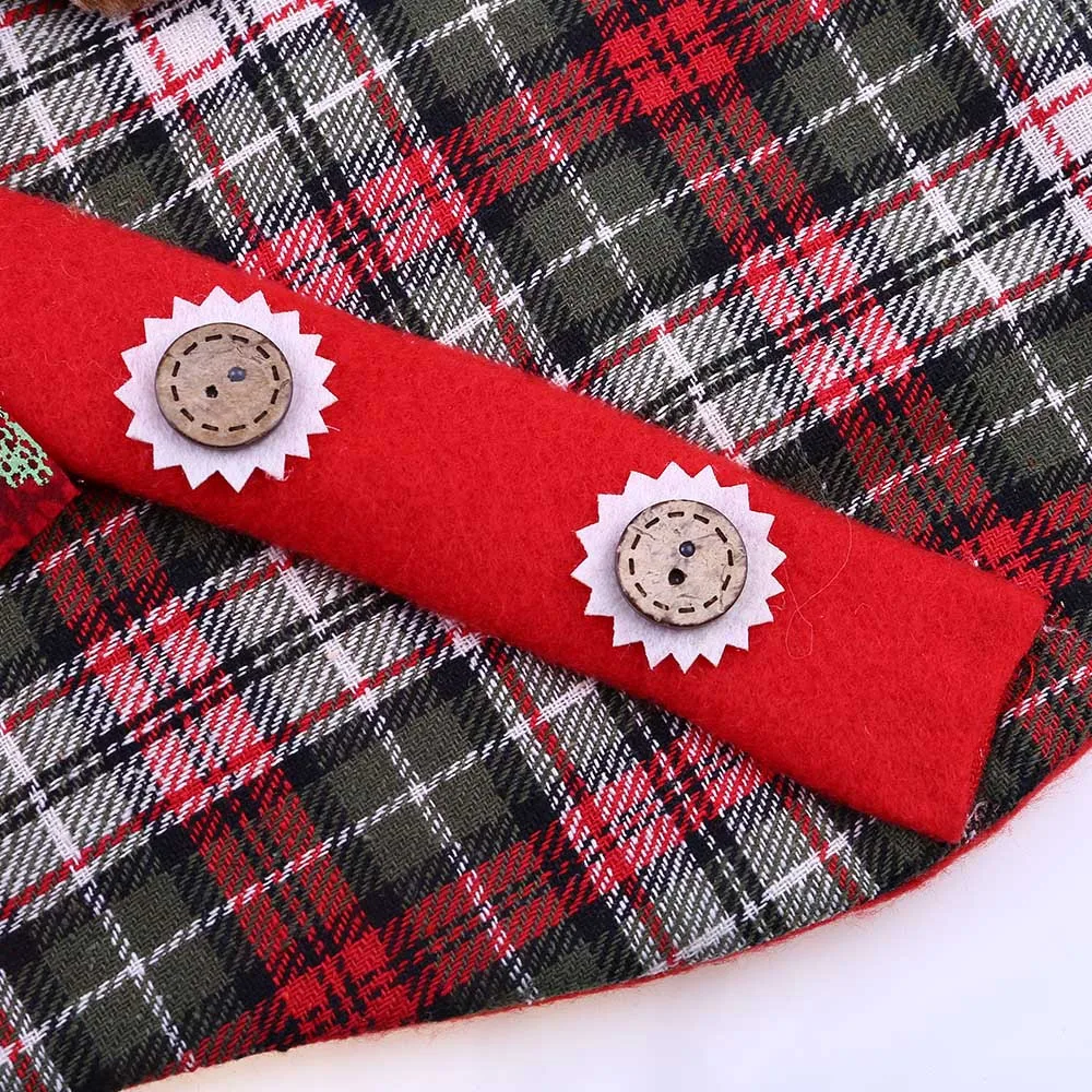 Большой Рождественский чулок носки Санта-Клауса клетчатая Мешковина подарочная