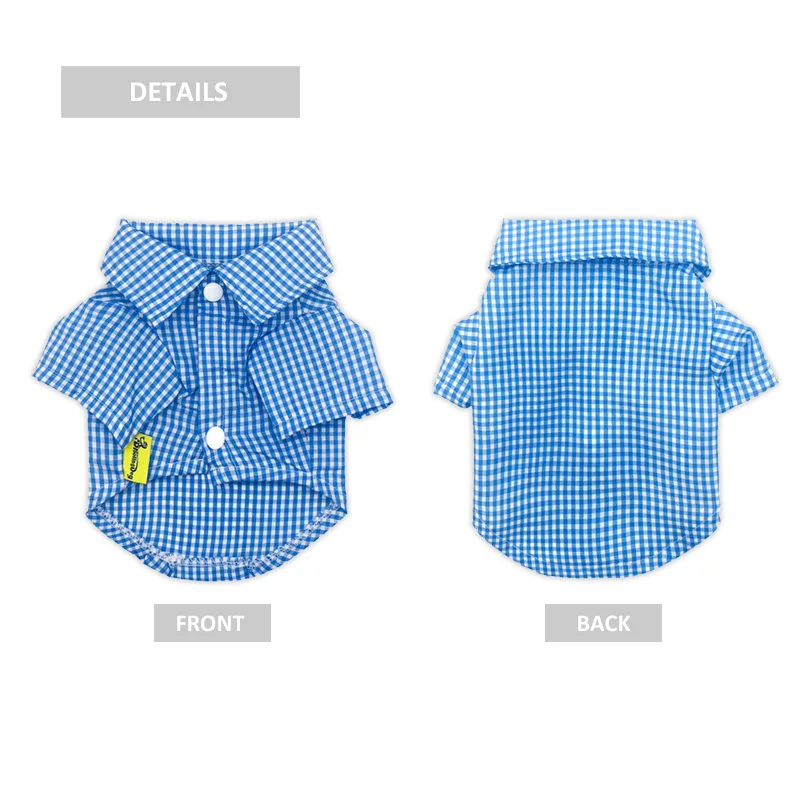 Летняя одежда для собак клетчатая рубашка маленьких средних чихуахуа Тедди
