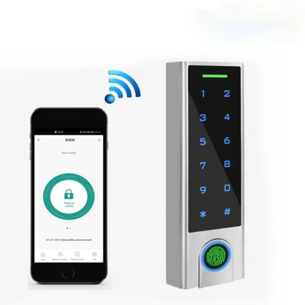 

1000 User Bluetooth V4.0 125Khz Access Controller Fingerprint Sensor IP66 Waterproof Bluetooth Access Control APP Support
