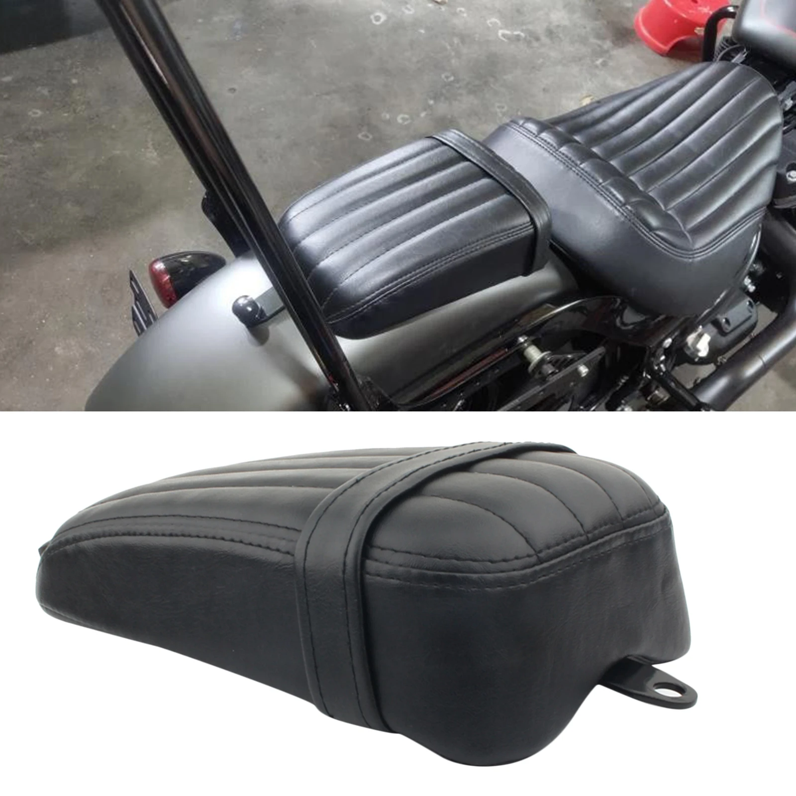 

Motorcycle Accessories Black Rear Passenger Seat Pad Pillion Suction Cups For Harley Motorcycle Seat