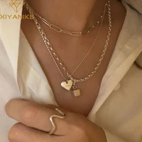 xiyanike silver color fall in love with cube pendants necklace female french temperament fashion jewelry couple n%d0%be%d0%b4%d0%b2%d0%b5%d1%81%d0%ba%d0%b0
