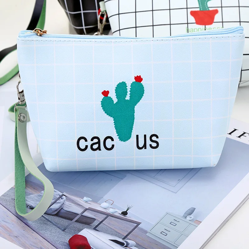 Женская Дамская косметичка для ключей держатель наушников с рисунком кактуса 2019