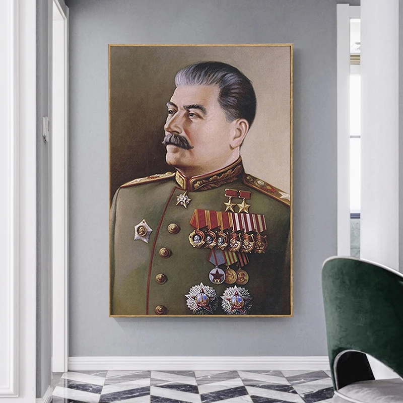 Joseph Stalin Portrait Art Oil on Canvas Painting Wall Art Posters and Prints Wall Art Pictures for Living Room Home Decoration