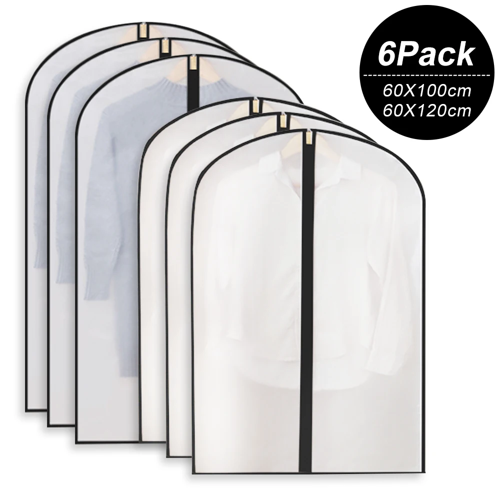 6 шт. водонепроницаемый чехол для одежды защиты от пыли сумка хранения с молнией