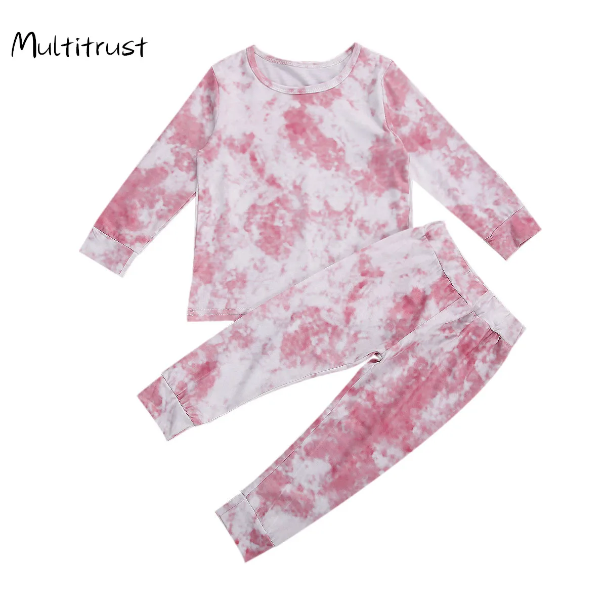 

Осень 2020, Детская Хлопковая одежда для сна, пижамные комплекты для девочек и мальчиков, пижамный комплект из 2 предметов, цветные топы и штан...