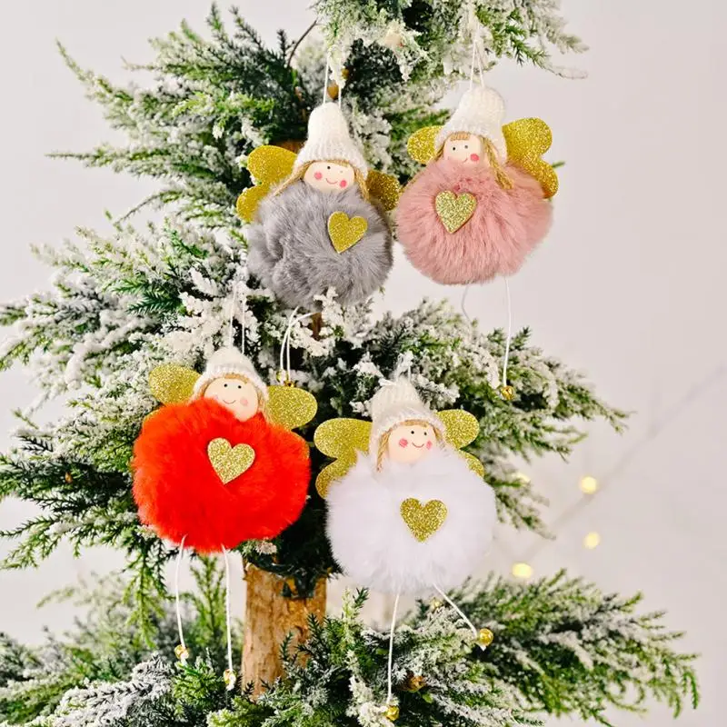 

Christmas Decoration Merry Christmas Golden Wings Little Bell Angel Girl Xmas Tree Pendant Scene Decoration Home New Year Gifts