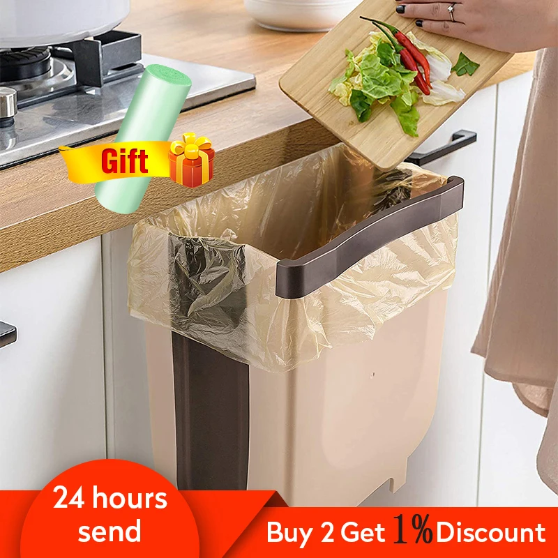 

Kitchen Folding Trash Can Car Recycle Bin Trash Bin Kitchen Dustbin Garbage Rubbish Bin Garbage Can Waste Bin For Kitchen