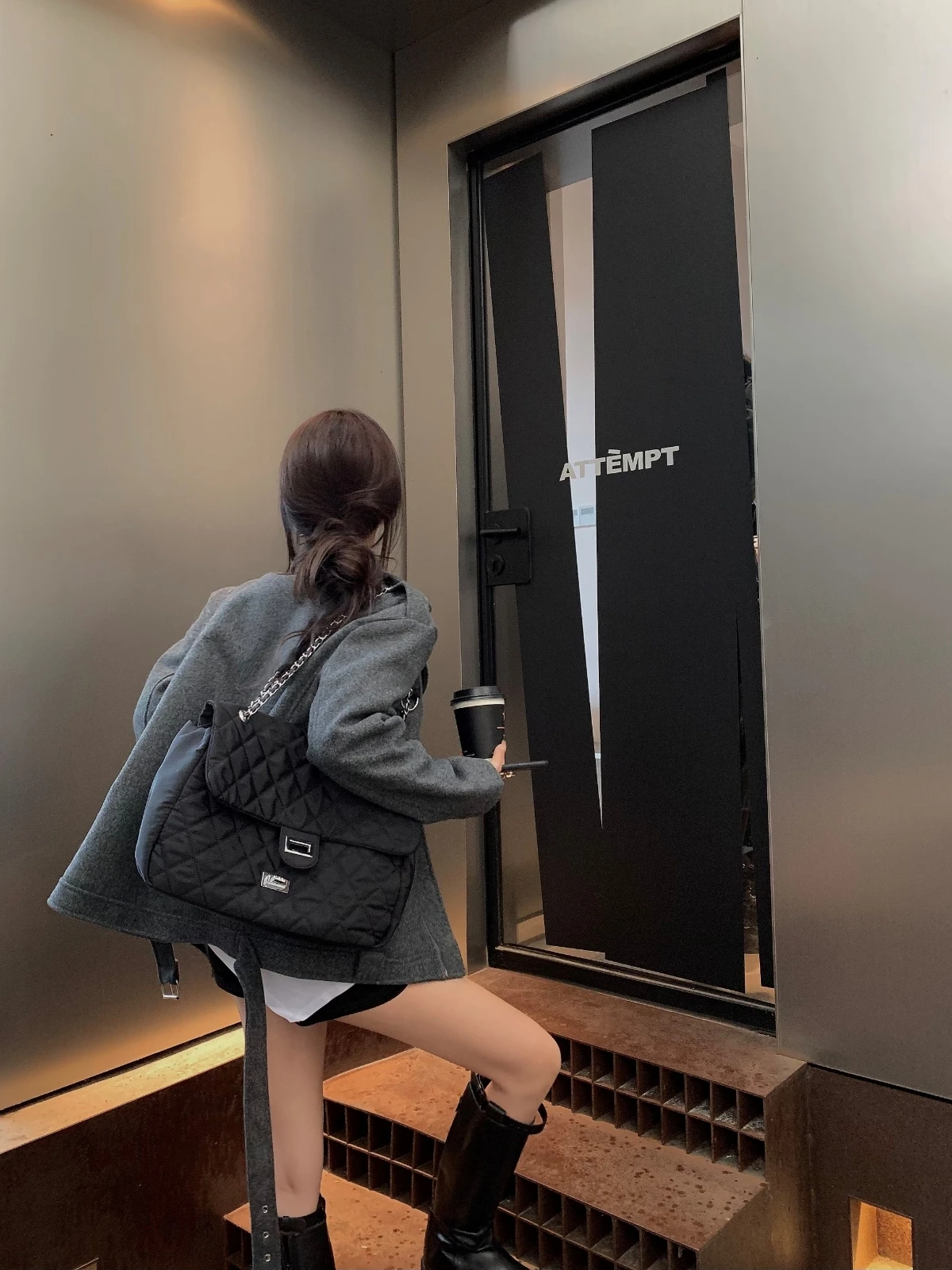 

Design sense small woolen grey Western garment coat women's British Korean version of autumn winter thickened Coat Small